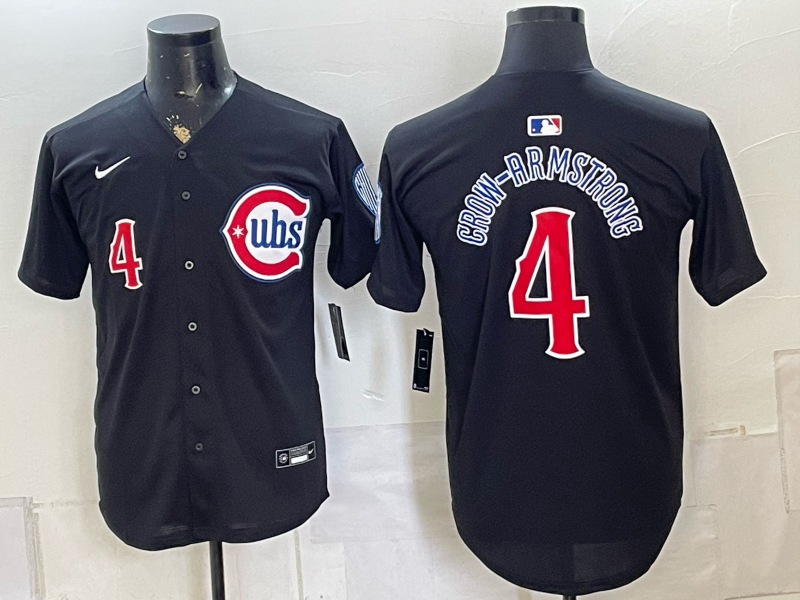 Men 2026 Chicago Cubs #4 Crow armstrong black Game Nike MLB Jersey 0815001->chicago cubs->MLB Jersey